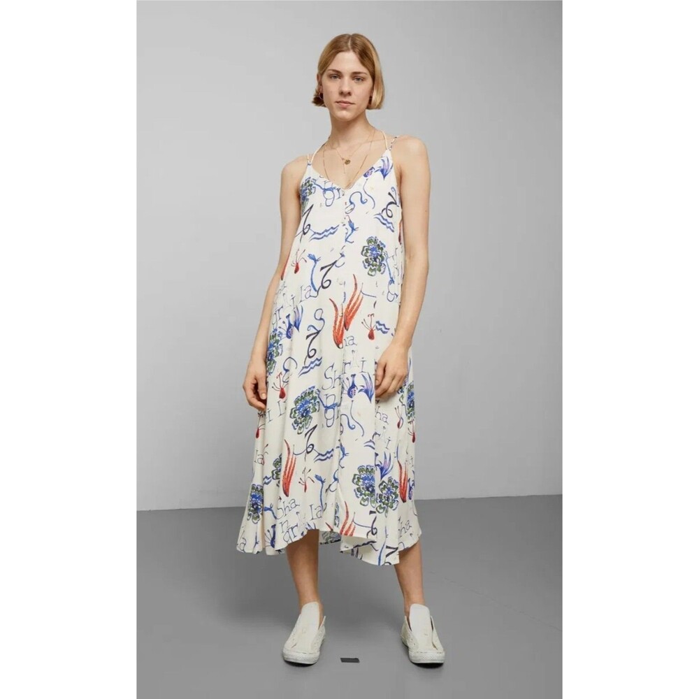 Weekday Tuba Dress Sundress XS Midi New Button Front Lined